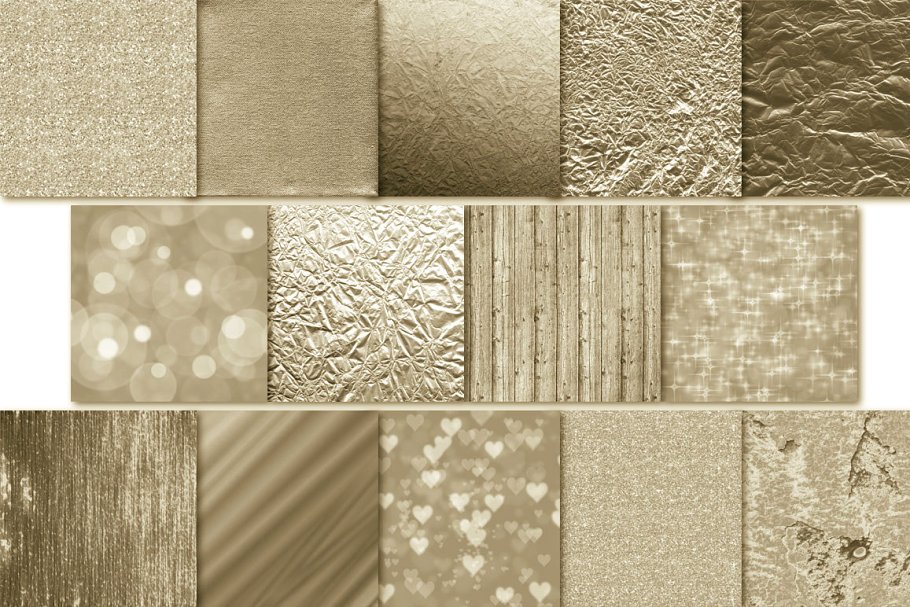 浅色金箔纹理/背景 Light Gold Foil Textures/Backgrounds插图(2)