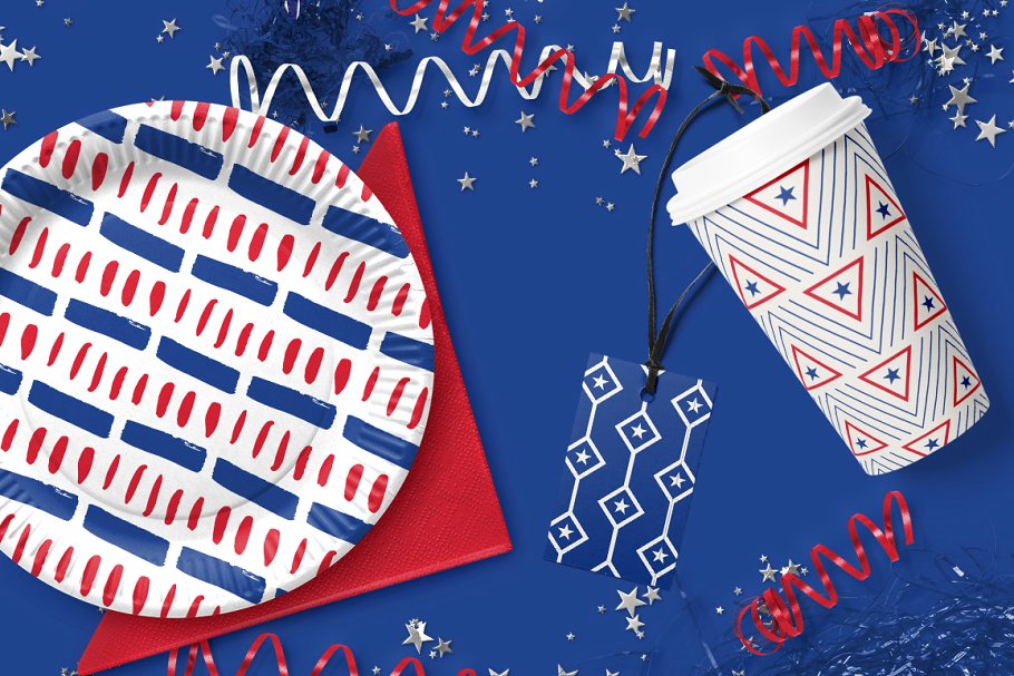 独立日节日主题纹理图案素材 Independence Day Patterns插图(1)