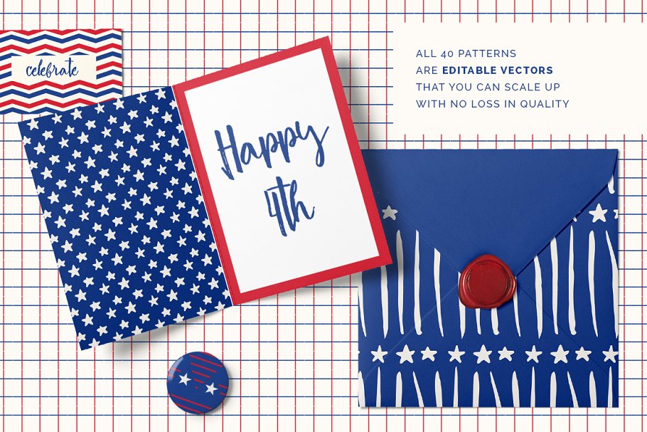 独立日节日主题纹理图案素材 Independence Day Patterns插图(2)