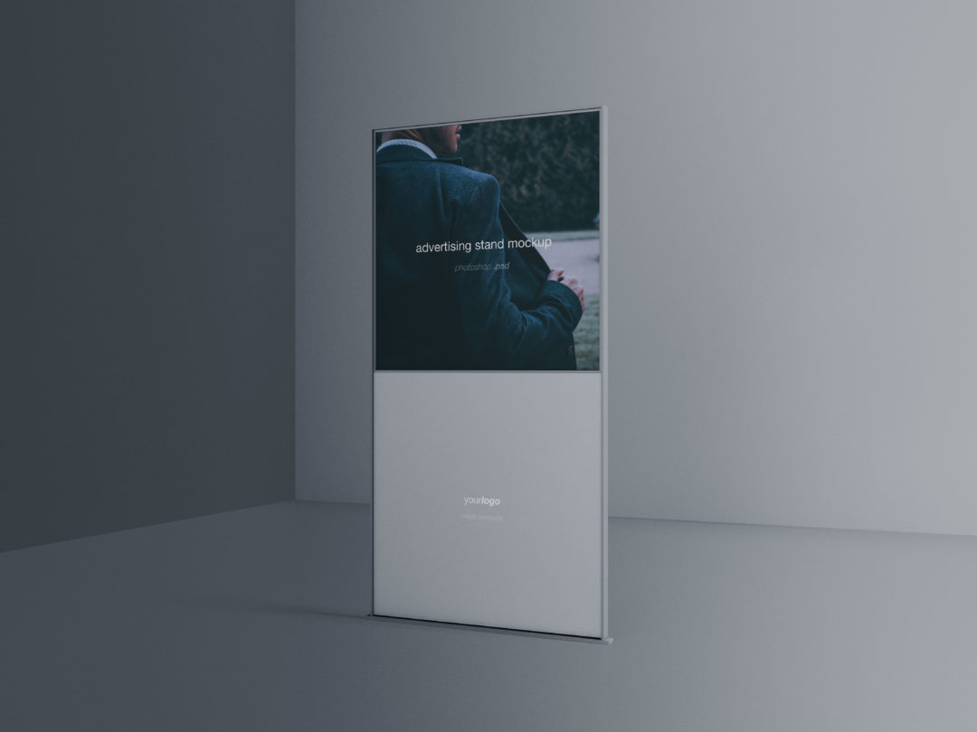 室内立式广告牌样机模板 Indoor Advertising Stand Mockup插图
