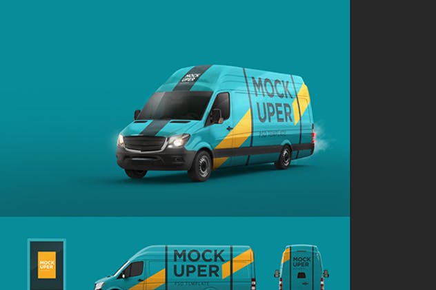 小货车＆汽车车身广告设计效果图样机素材库精选模板 Van & Car Mock-Ups (2 PSD)插图(7)