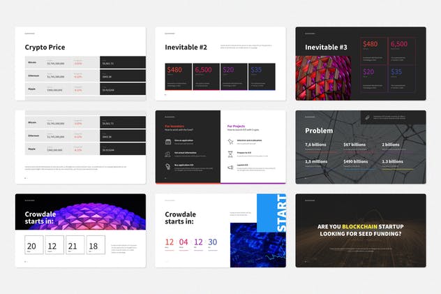区块链加密货币投资主题PPT模板 BLOCKCHAIN Powerpoint Template插图(4)