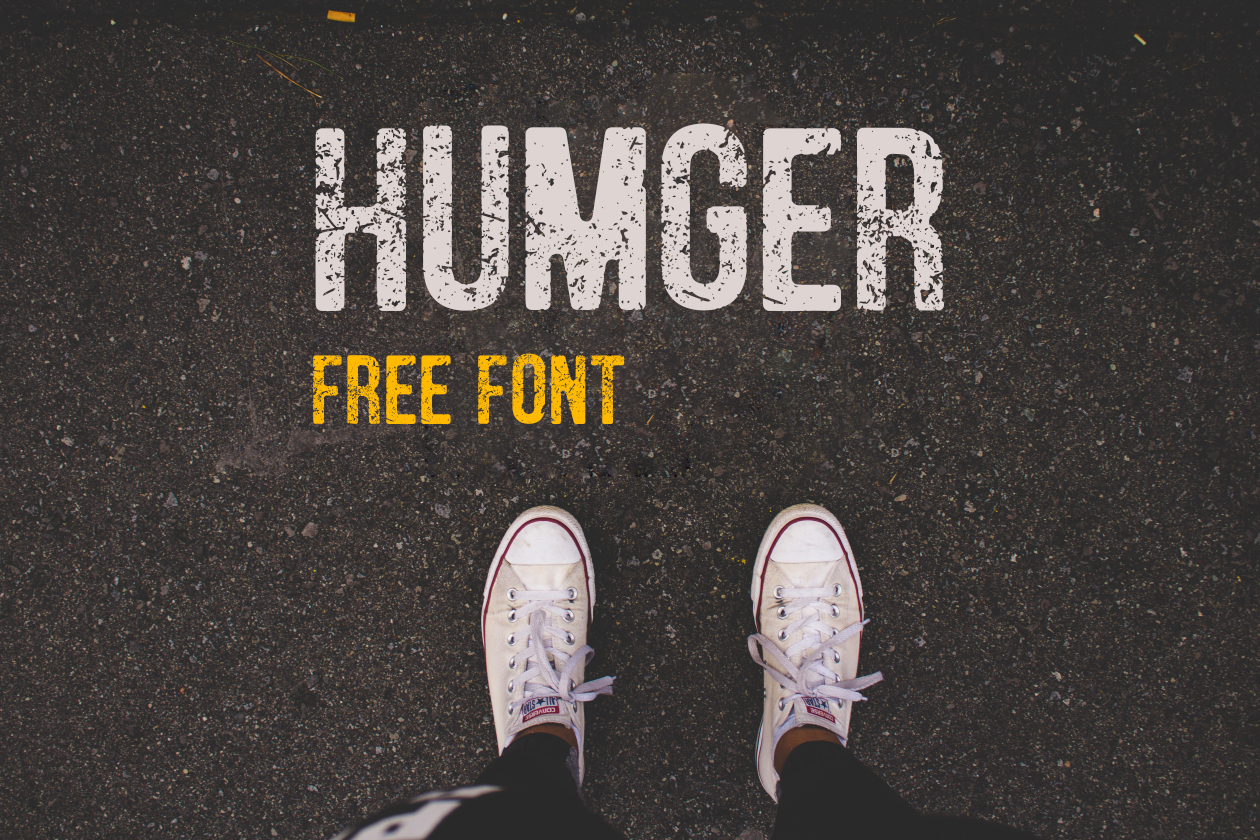 旧派风格速写大写字母英文装饰字体素材库精选 Humger Free Font插图