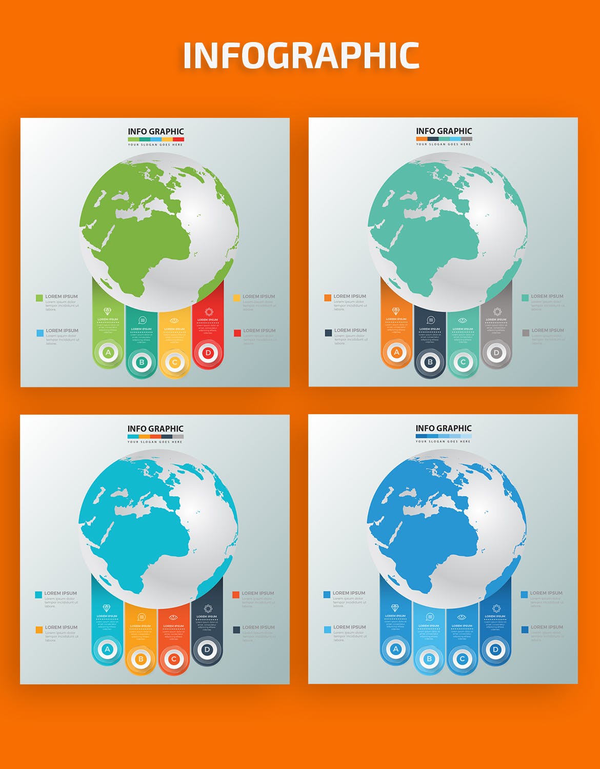 全球数据化信息图表矢量图形素材库精选素材 Global Infographic Elements Design插图(1)