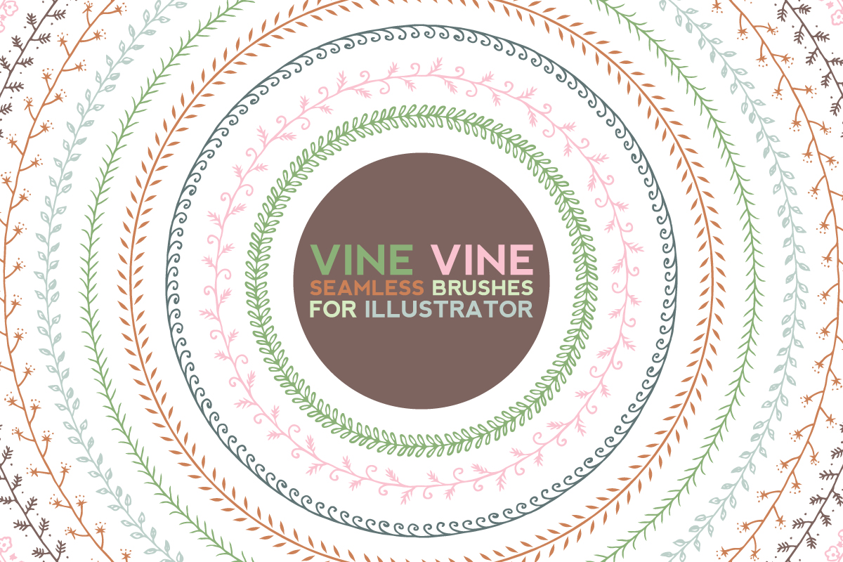 特色手绘的涂鸦无缝笔刷 VINE VINE Seamless 24 Brushes插图