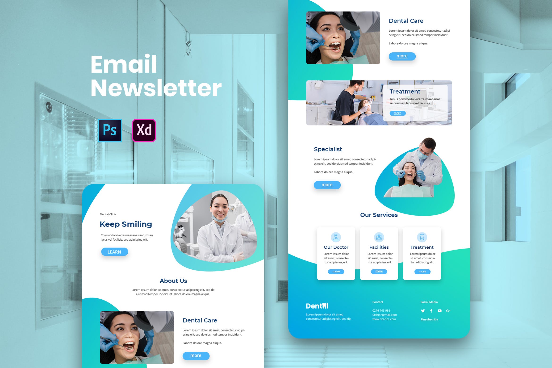 牙医诊所宣传推广EDM邮件模板素材库精选 Dentist Email Newsletter插图