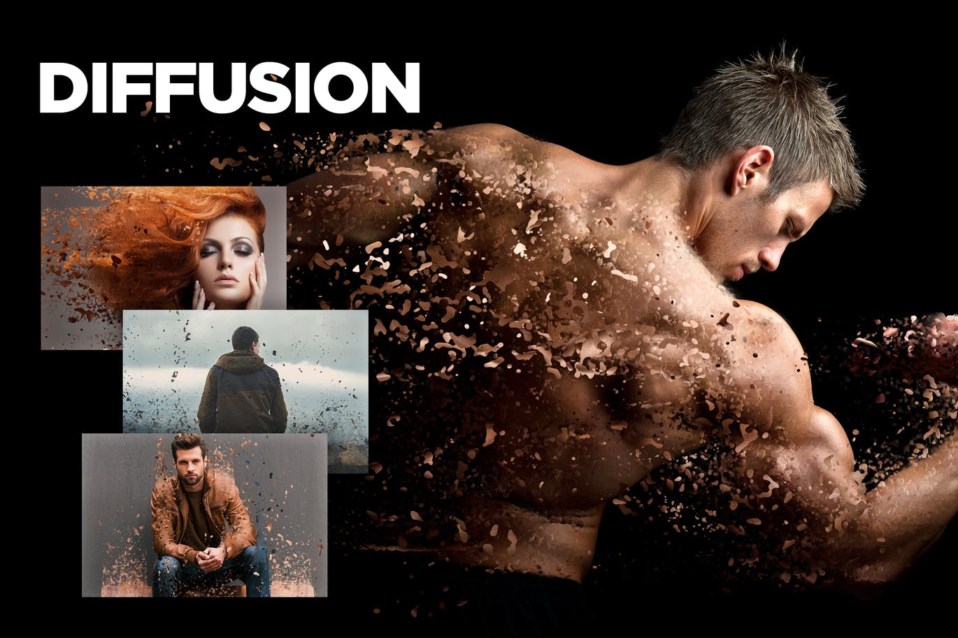 液态粒子扩散效果PS动作下载 Diffusion CS3+ Photoshop Action插图