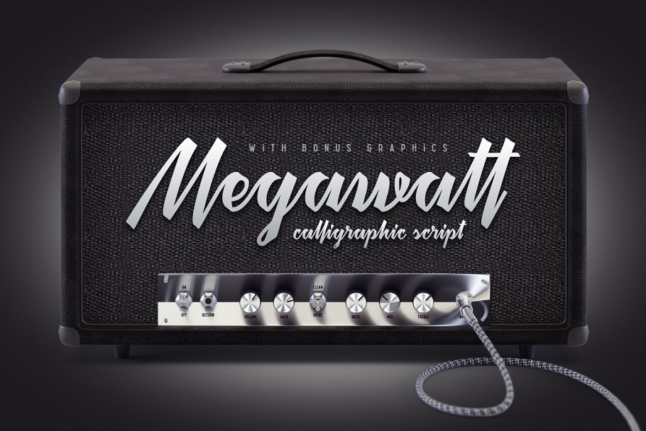 飘逸连笔英文草书字体 Megawatt script & mockup插图