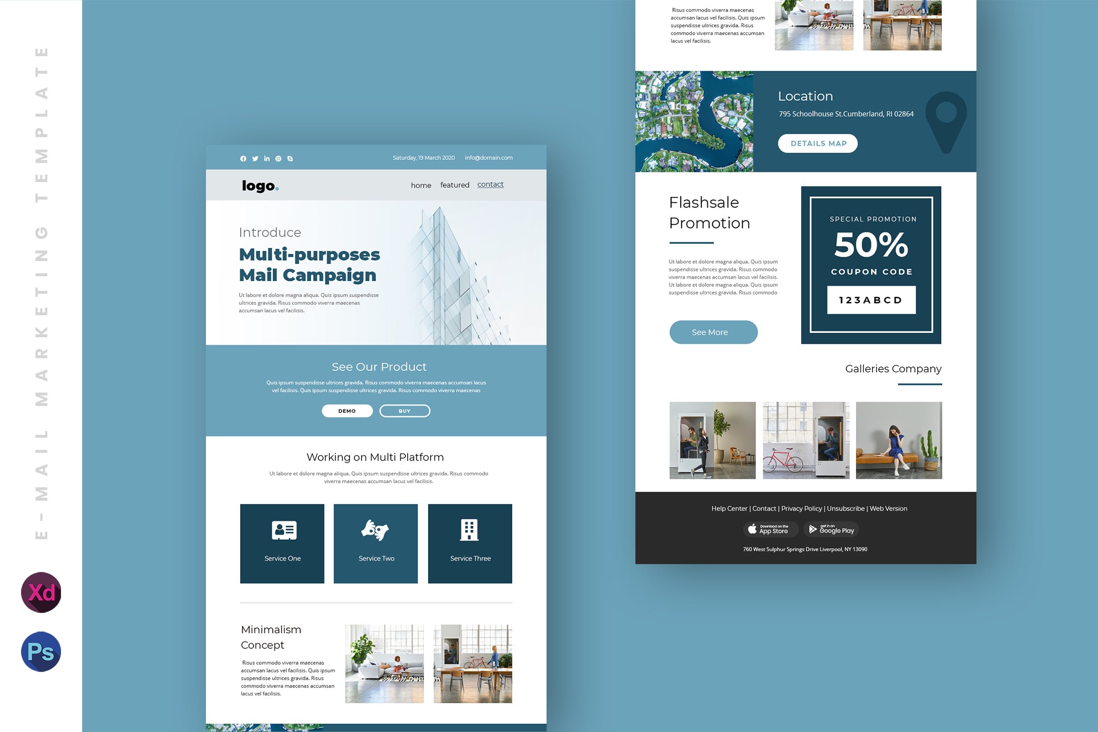 产品促销EDM电子邮件促销模板 Business Email Newsletter UI Template插图