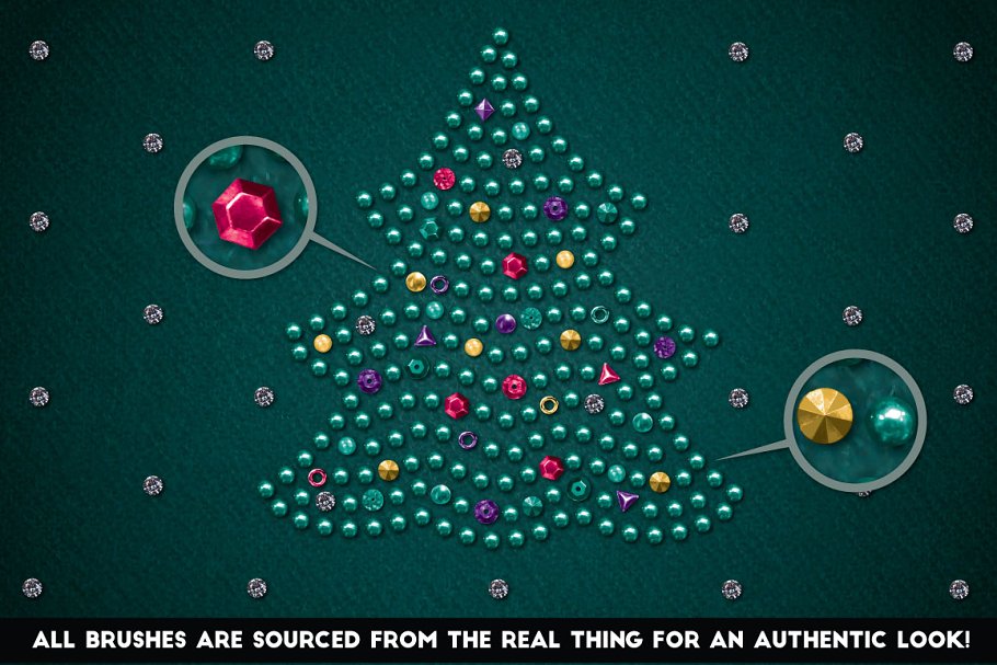 BingBing闪亮饰物矢量AI笔刷 All That Glitters – Vector Brushes插图(1)