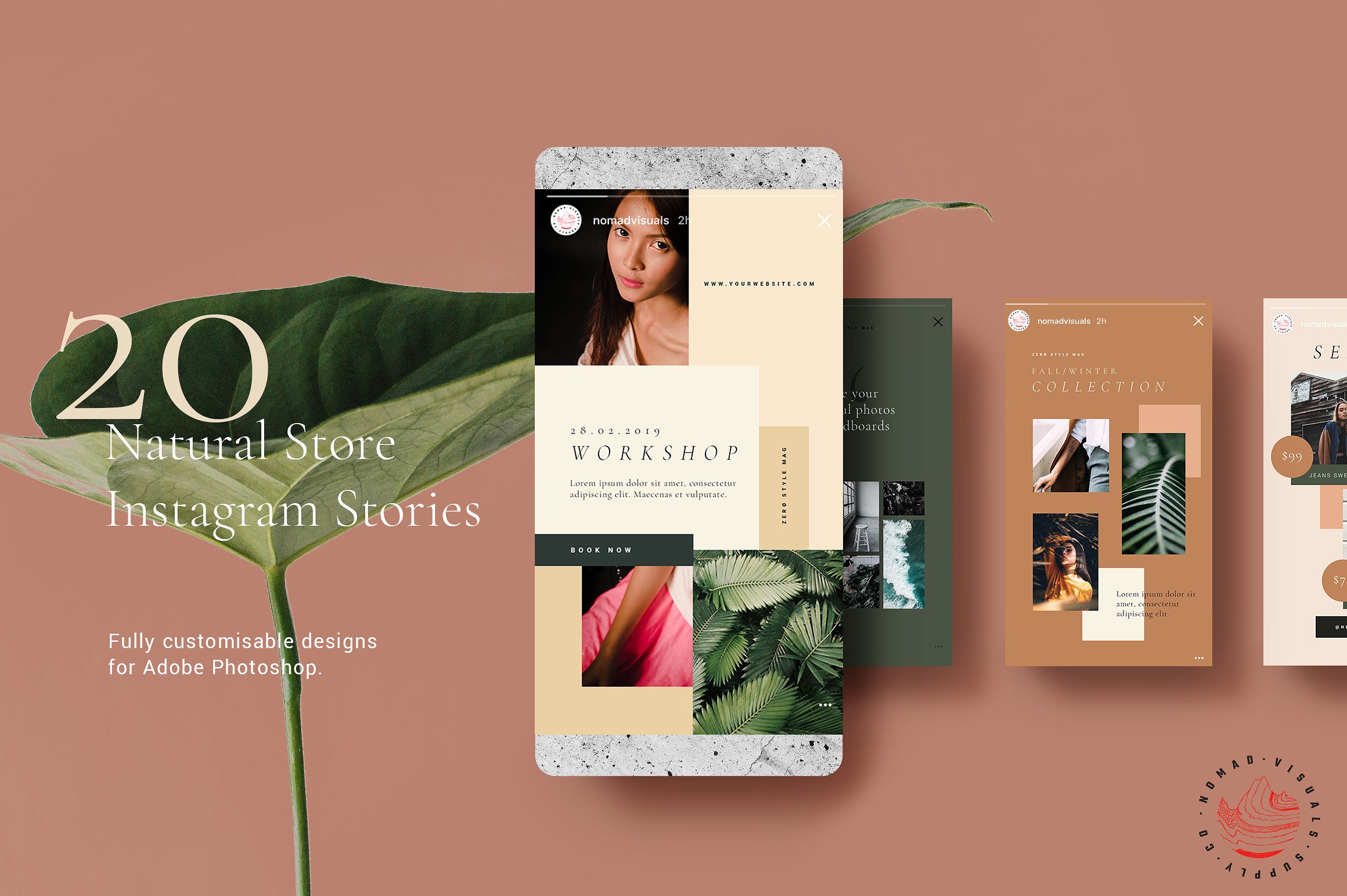 时尚高端Instagram故事动画模板素材库精选 Natural Store Animated Stories [psd]插图(11)
