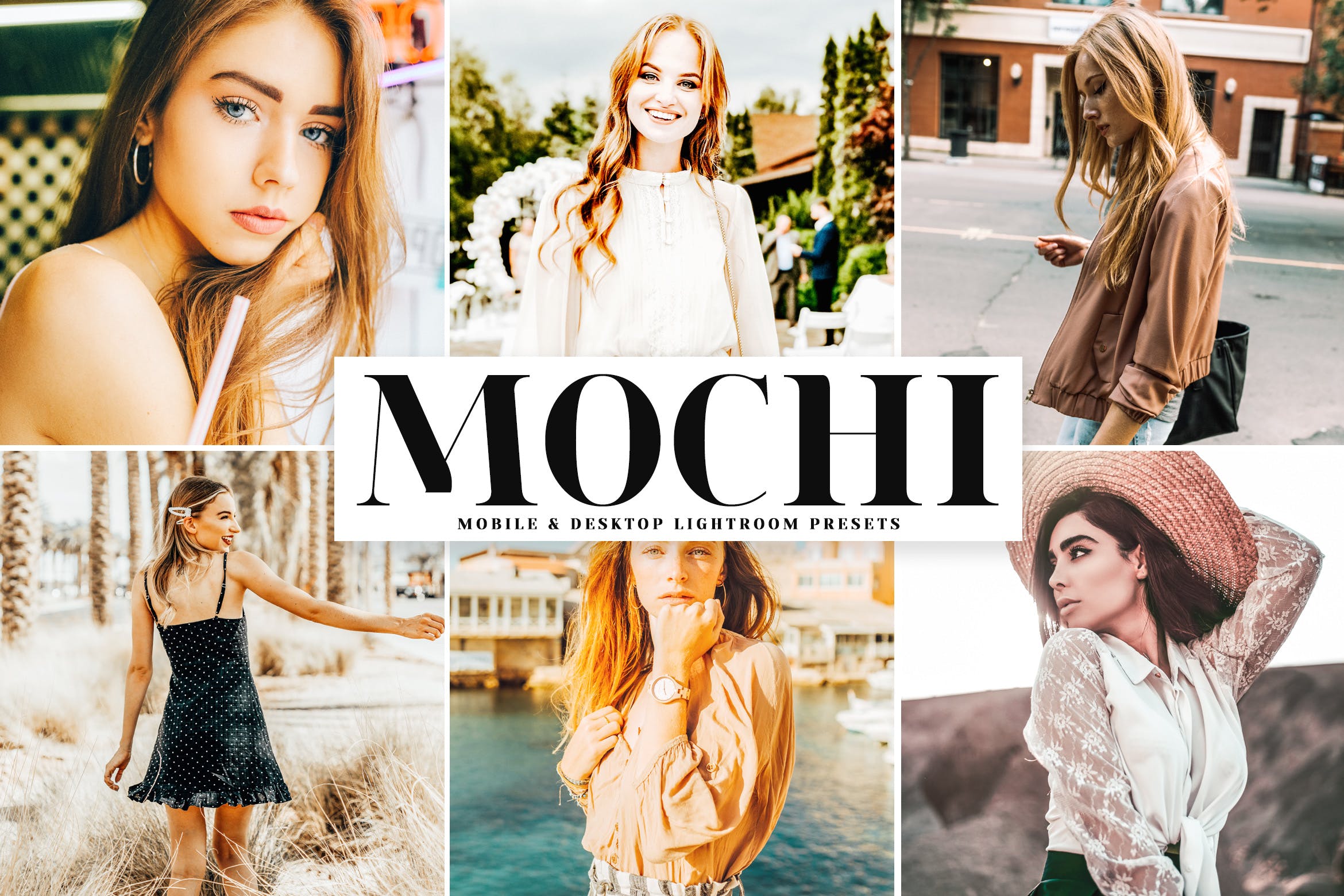 日系人物摄影后期处理暖色系调色滤镜LR预设 Mochi Mobile & Desktop Lightroom Presets插图
