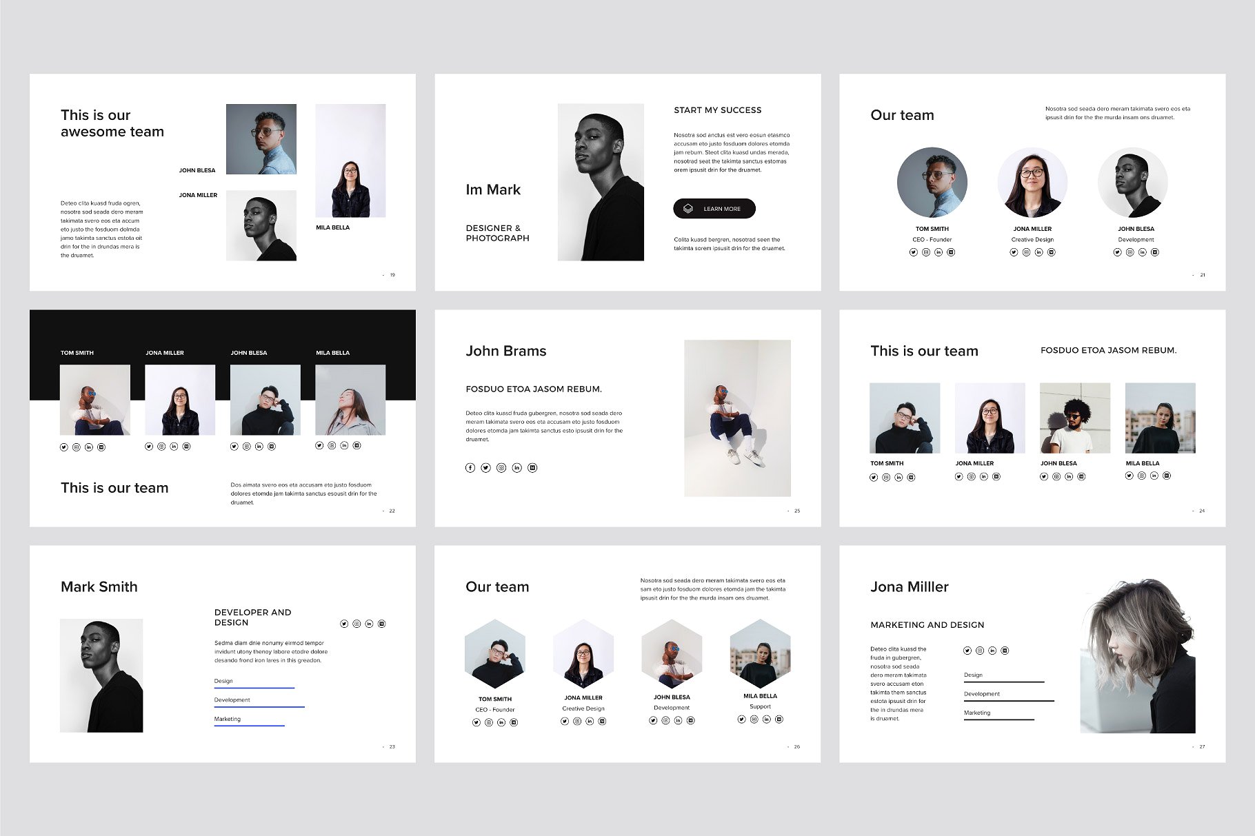 现代简约风格企业团队介绍谷歌幻灯片模板 MURO – Google Slides Template +Bonus插图(6)