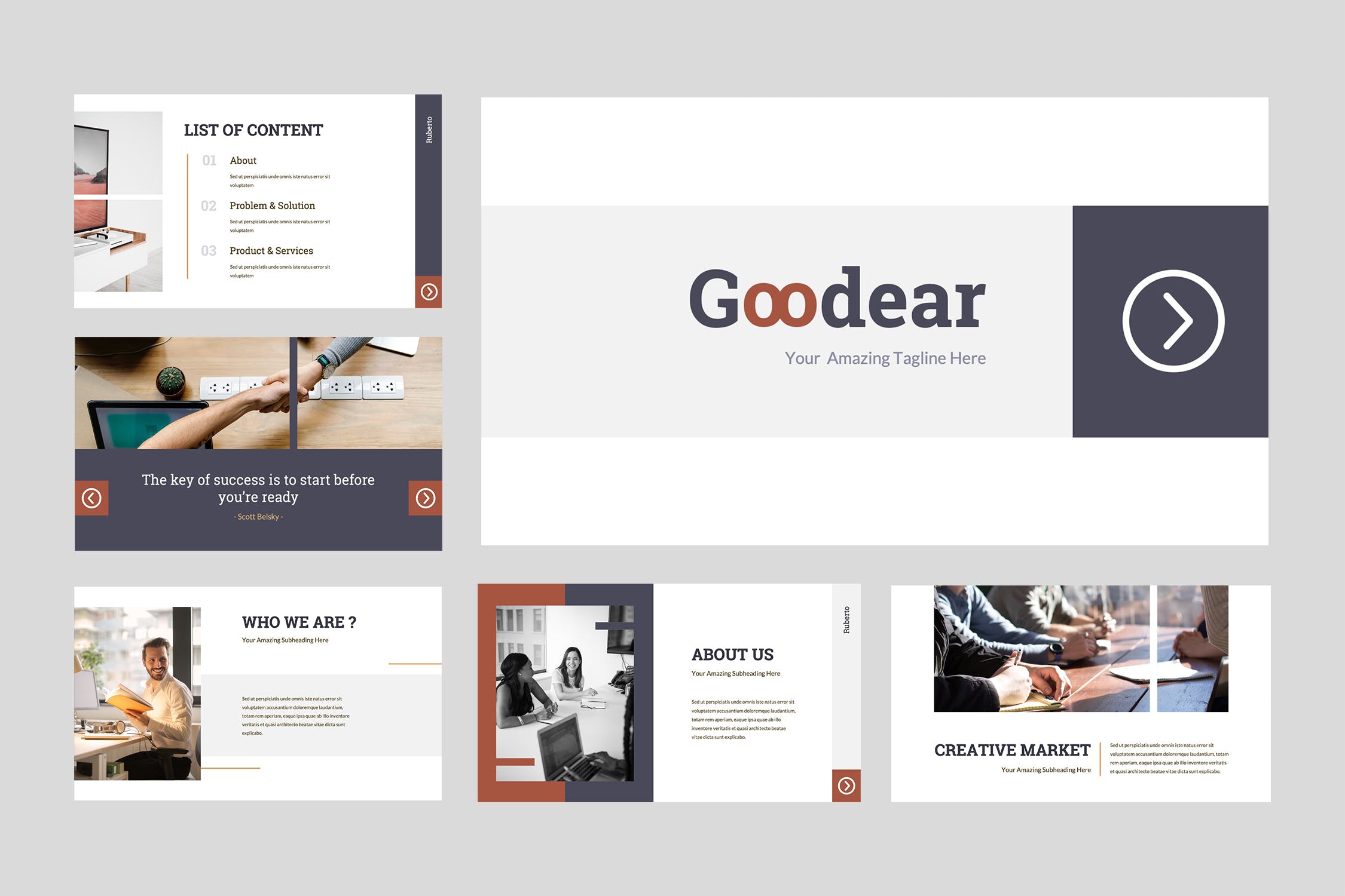 企业校园招聘宣讲会谷歌幻灯片设计模板 Goodear – Business Googleslides Presentation插图(1)