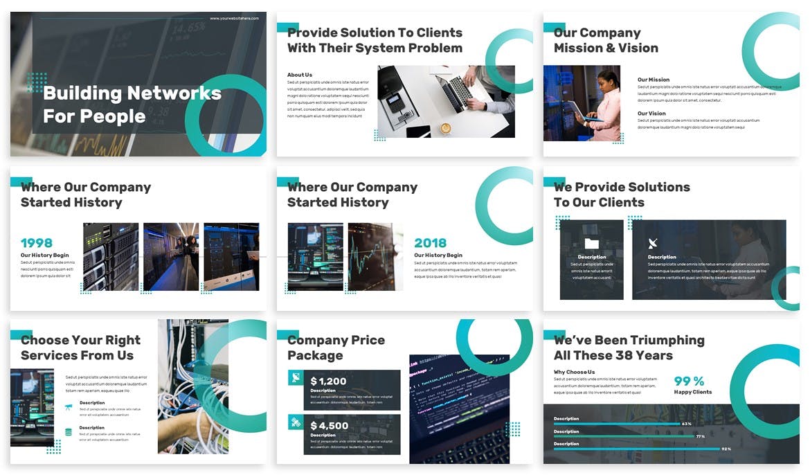网络科技公司/技术/融资主题素材库精选谷歌演示模板 Insys – Networking Google Slides Template插图(1)