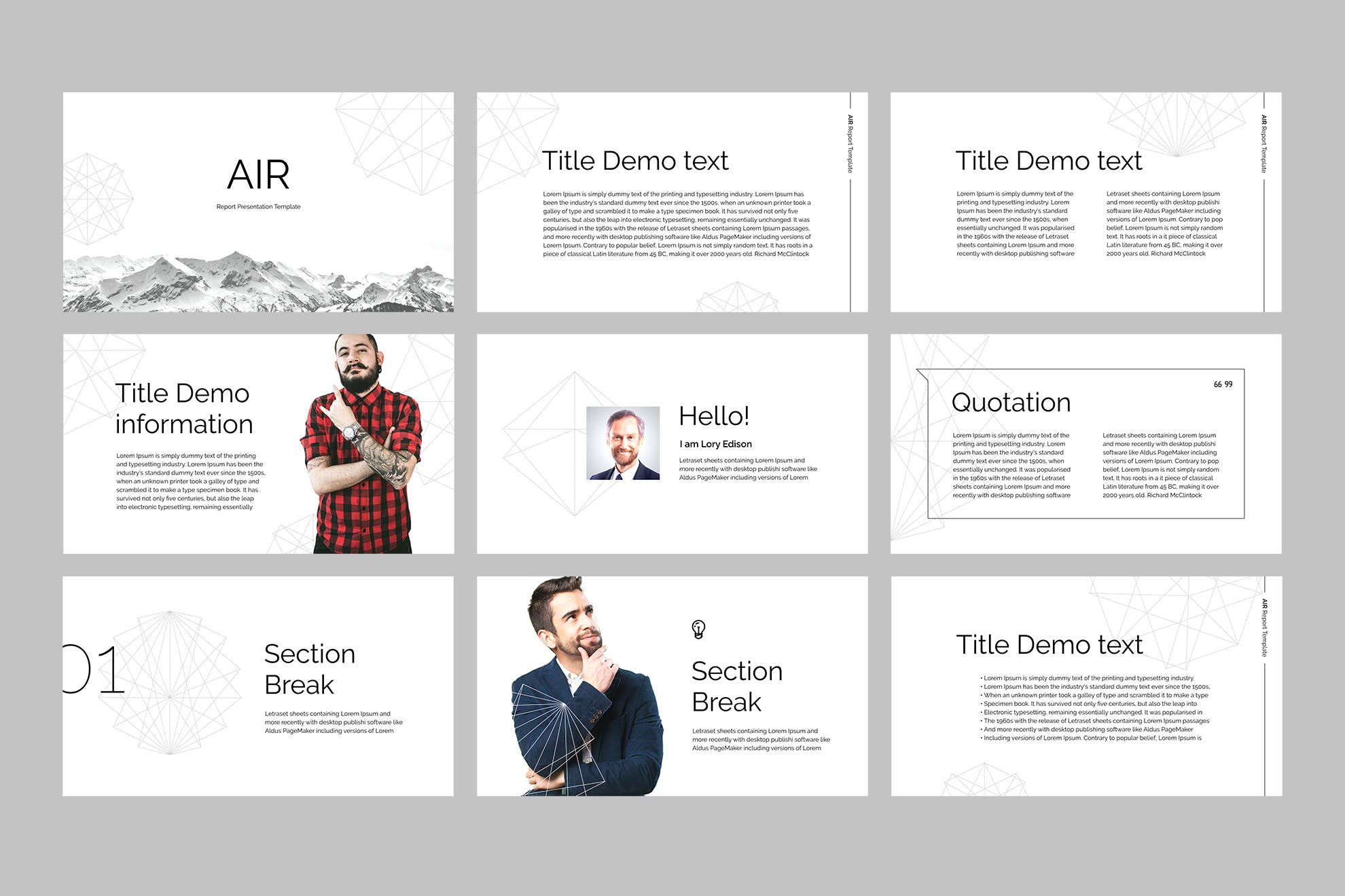 SWOT分析/数据报表会议报告Google演示模板素材库精选 Air – Google Slides Report Template插图(1)