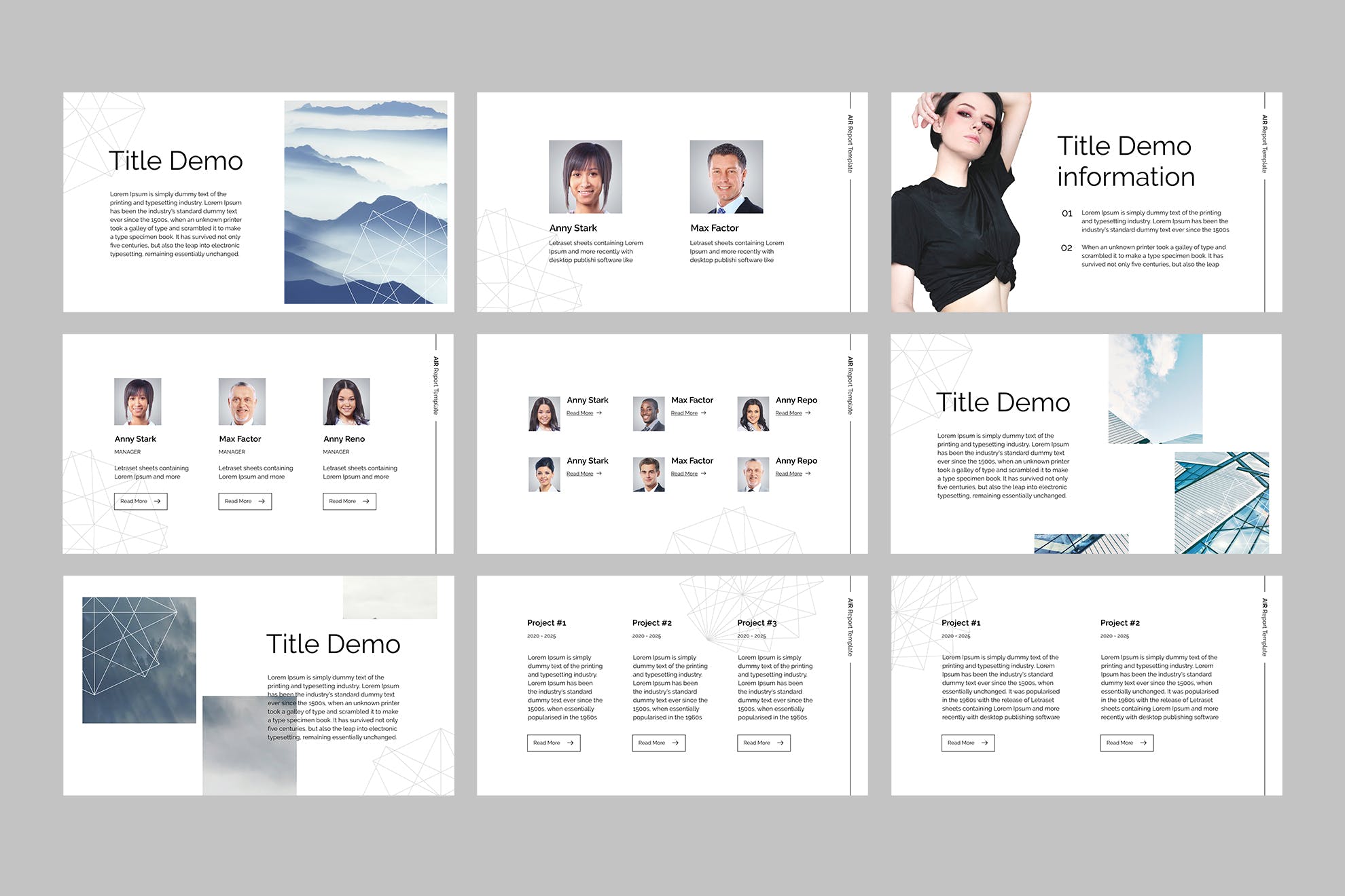 SWOT分析/数据报表会议报告Google演示模板素材库精选 Air – Google Slides Report Template插图(2)