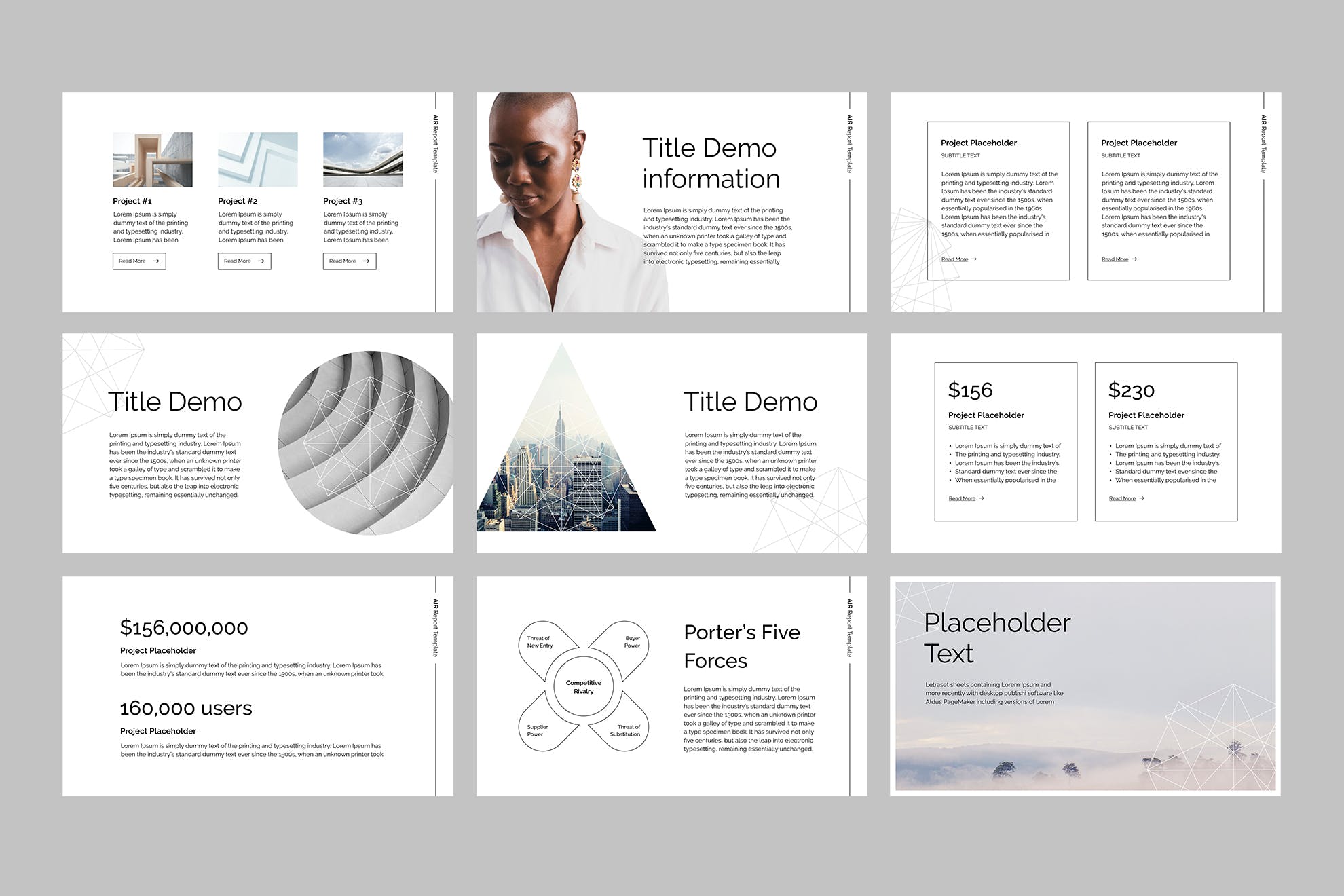 SWOT分析/数据报表会议报告Google演示模板素材库精选 Air – Google Slides Report Template插图(3)
