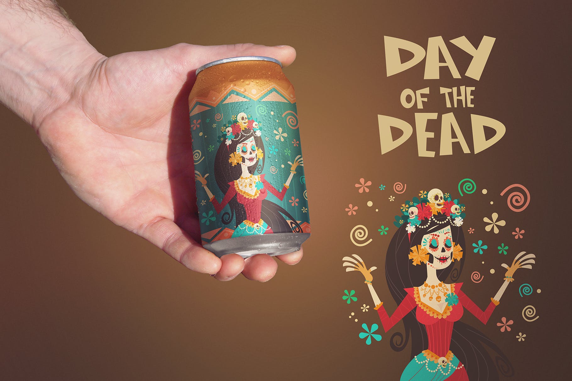 手持啤酒易拉罐外观设计效果图素材库精选 Clean Hand Beer Can Mockup插图(2)