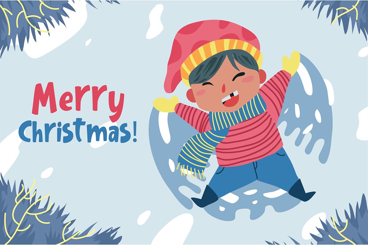 圣诞节主题矢量手绘设计图形素材 Merry Christmas – Vector Illustration插图