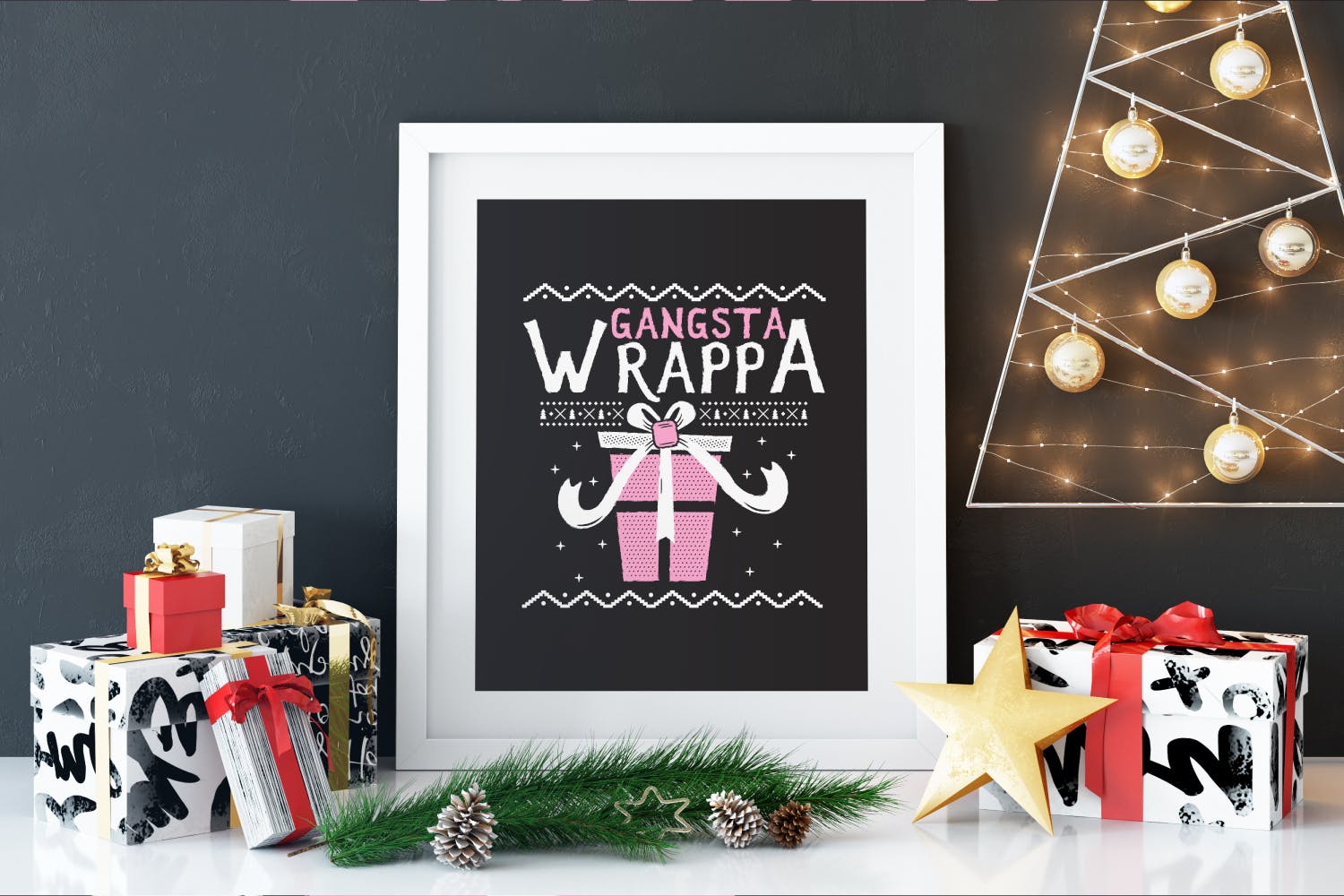 圣诞主题T恤印花手绘设计素材 Christmas Sweater T-Shirt Design. Xmas Ugly Party插图(3)