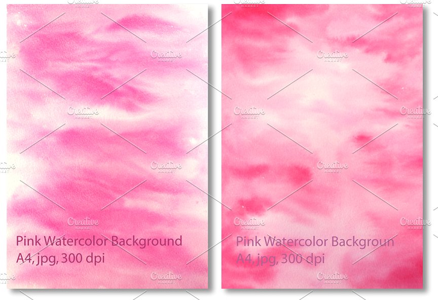 粉红水彩图案纹理背景 Pink Watercolor Texture Background插图(2)