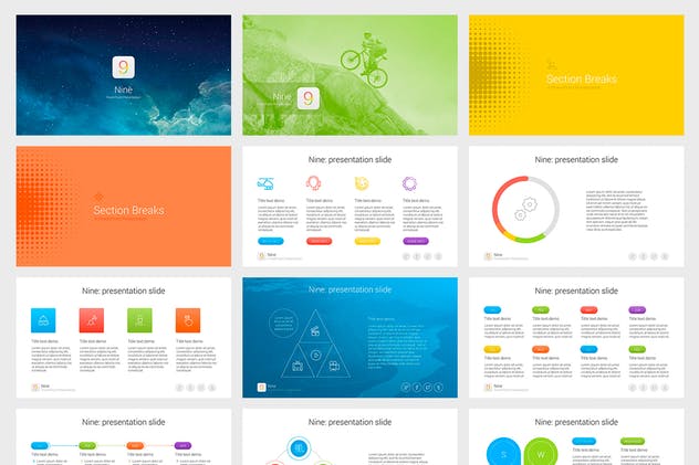 数据类信息图表通用幻灯片演示模板合集 Nine – Multipurpose PowerPoint Template插图(2)