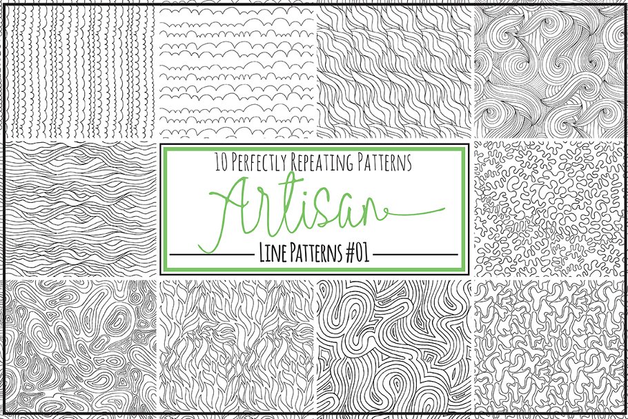 工匠级线条构图图案纹理 Artisan Line Repeat Patterns插图