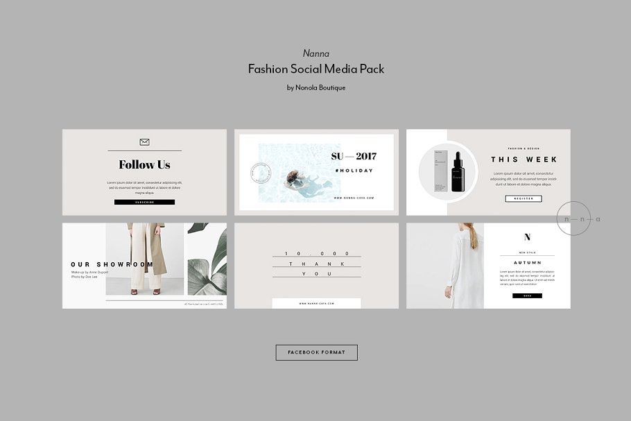 时尚服饰社交媒体贴图模板素材库精选 Fashion Social Media Pack • Nanna插图(8)