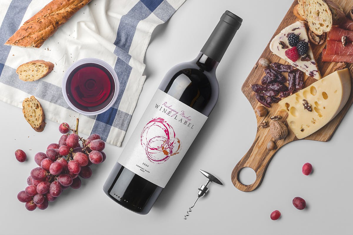 葡萄酒酒瓶样机模板v3 Wine Bottles Mockup Vol. 3插图