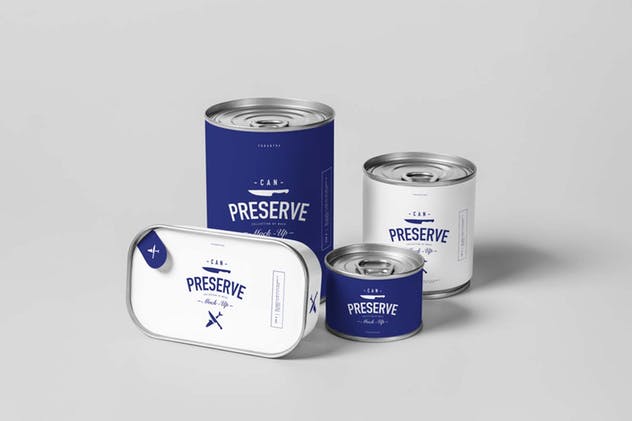 逼真金属罐头食品包装样机 Can Preserve Mock-up插图(1)