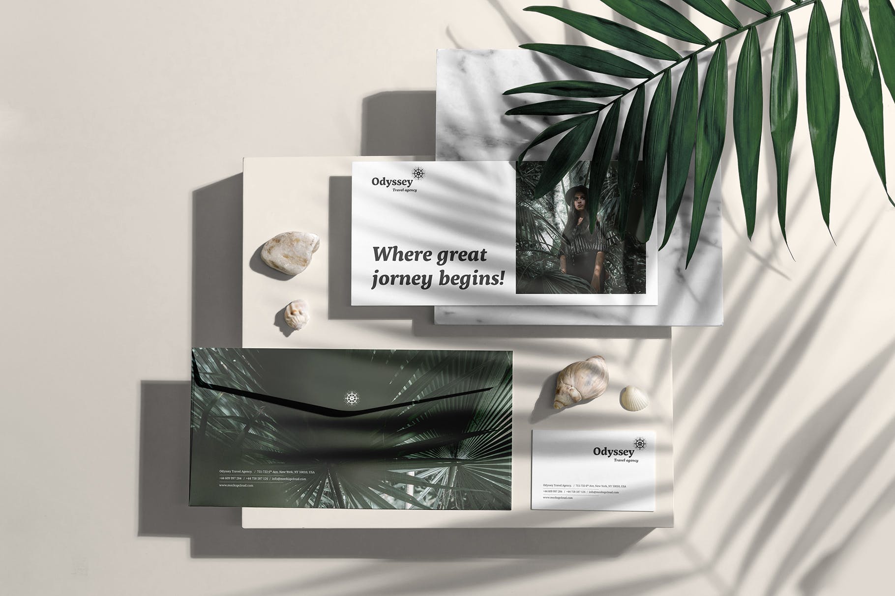 高端优雅风格时尚品牌VI设计效果预览样机套装 Odyssey Branding Mockup插图(2)