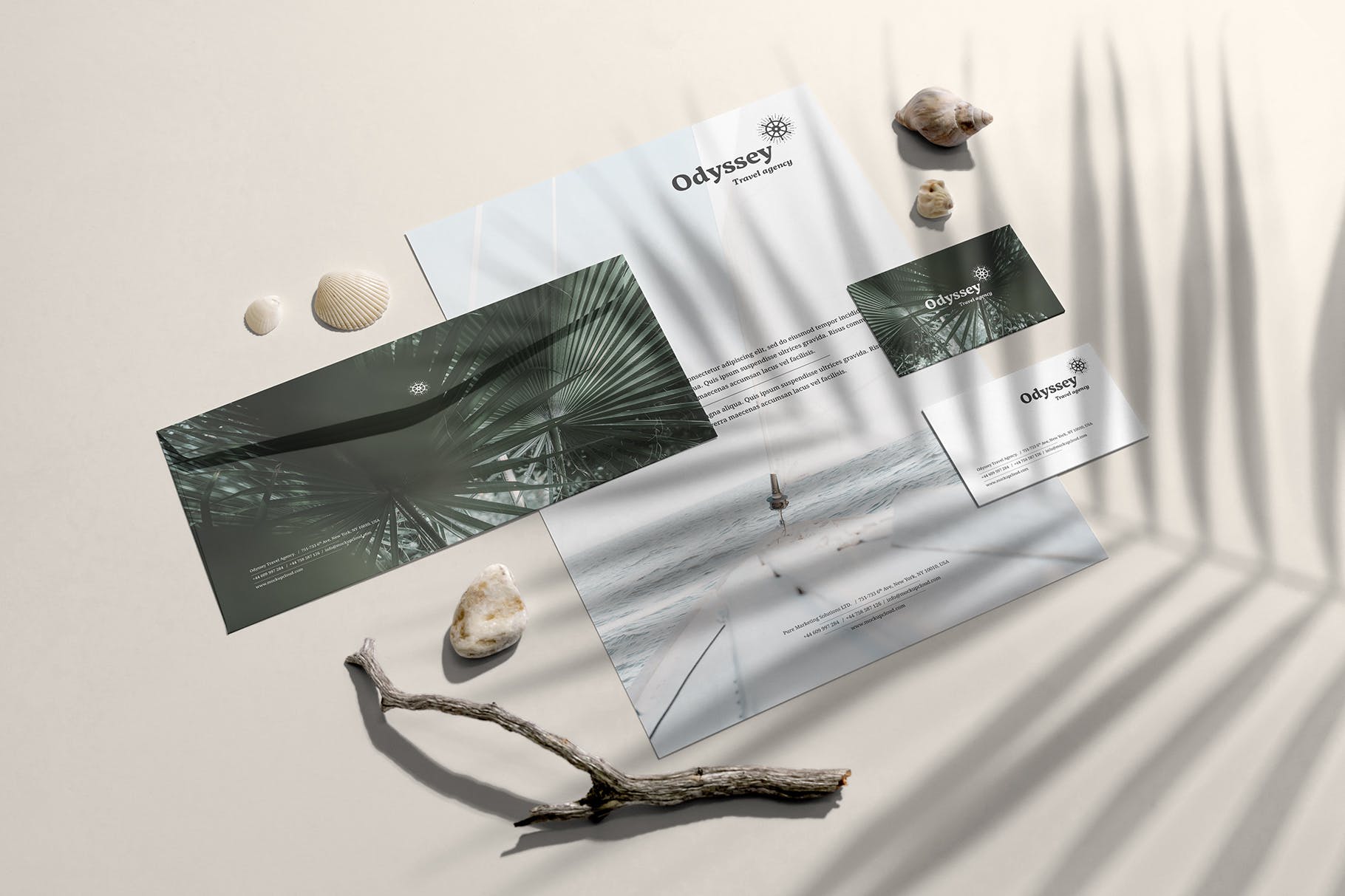 高端优雅风格时尚品牌VI设计效果预览样机套装 Odyssey Branding Mockup插图(4)