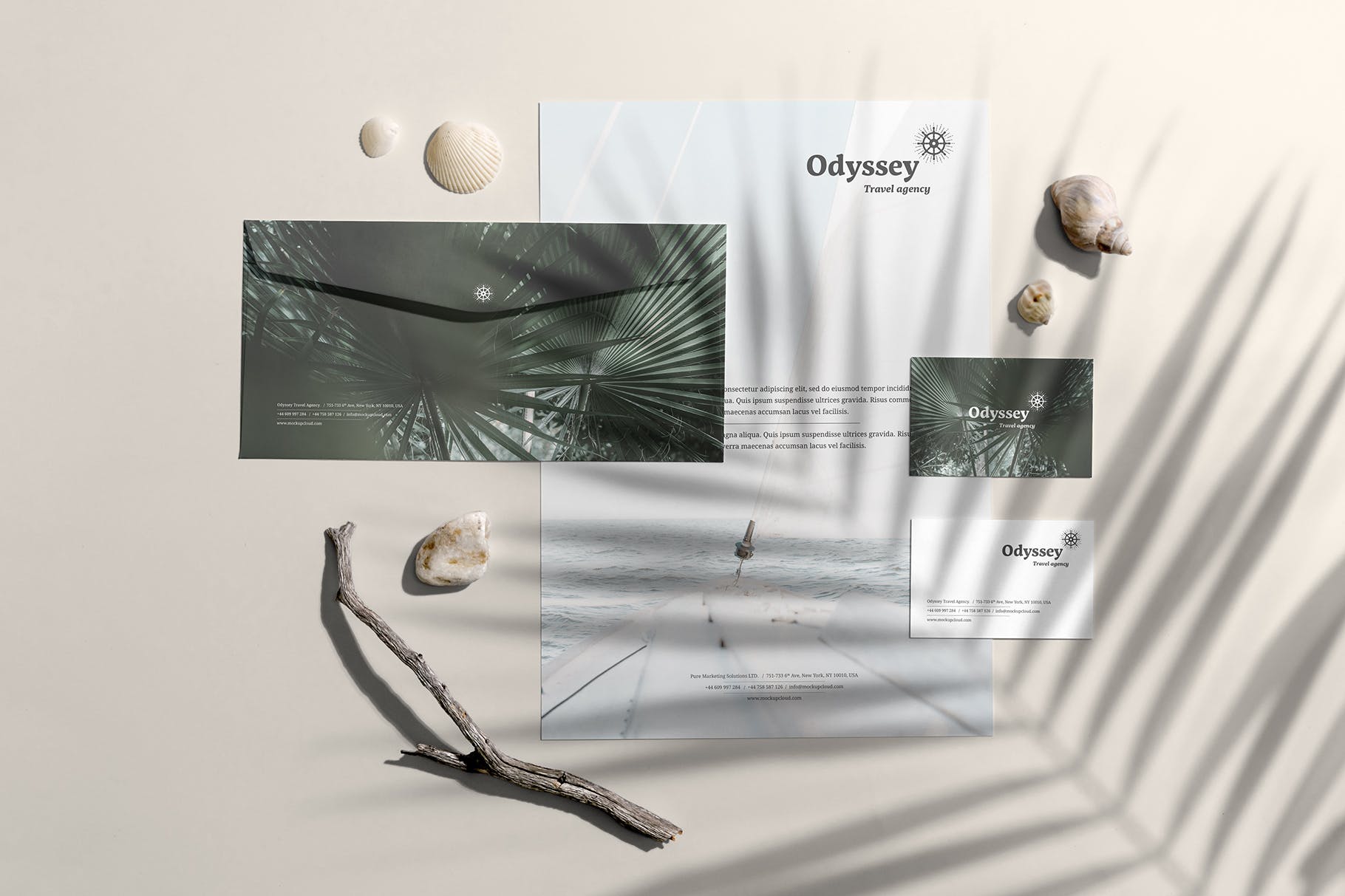 高端优雅风格时尚品牌VI设计效果预览样机套装 Odyssey Branding Mockup插图(5)