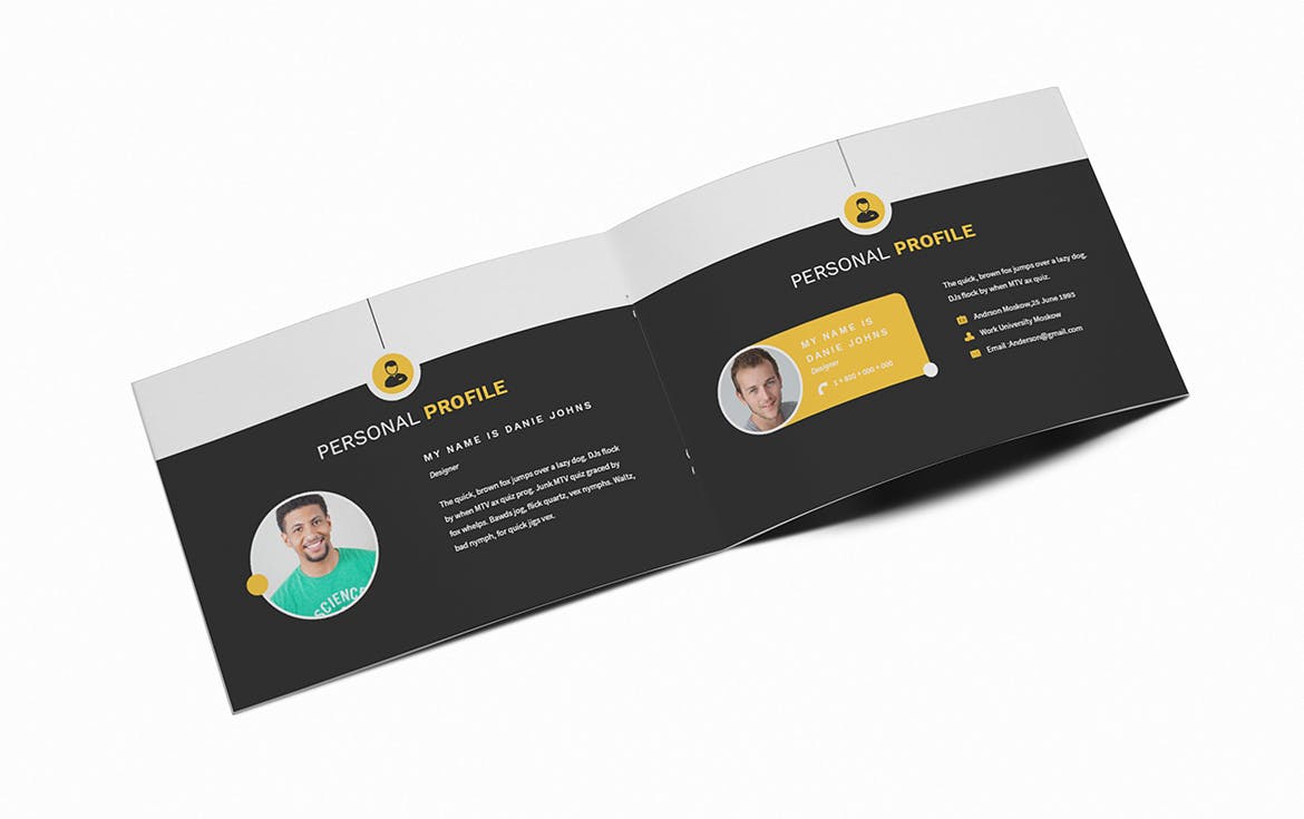 顶尖人才A5横版个人简历画册设计模板 Atery Resume CV A5 Brochure Template插图(4)