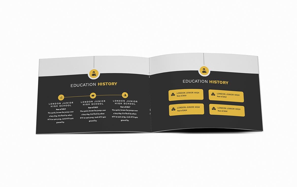 顶尖人才A5横版个人简历画册设计模板 Atery Resume CV A5 Brochure Template插图(6)