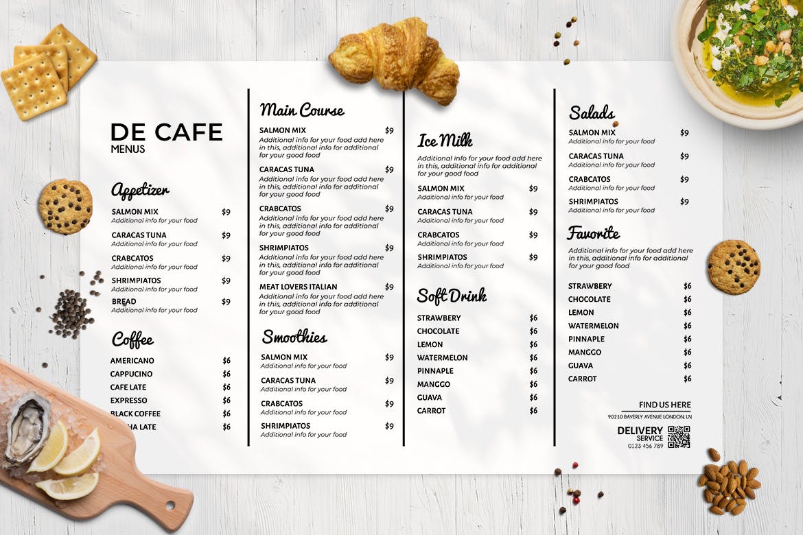 西式咖啡店/面包店/蛋糕店素材库精选菜单模板v4 Resto Food Menu Vol. 4插图