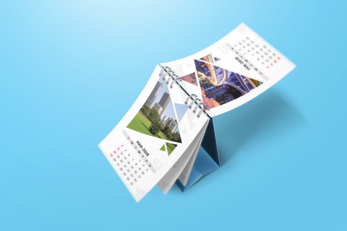 活页台历日历样机模板 Desk Calendar Mockups插图