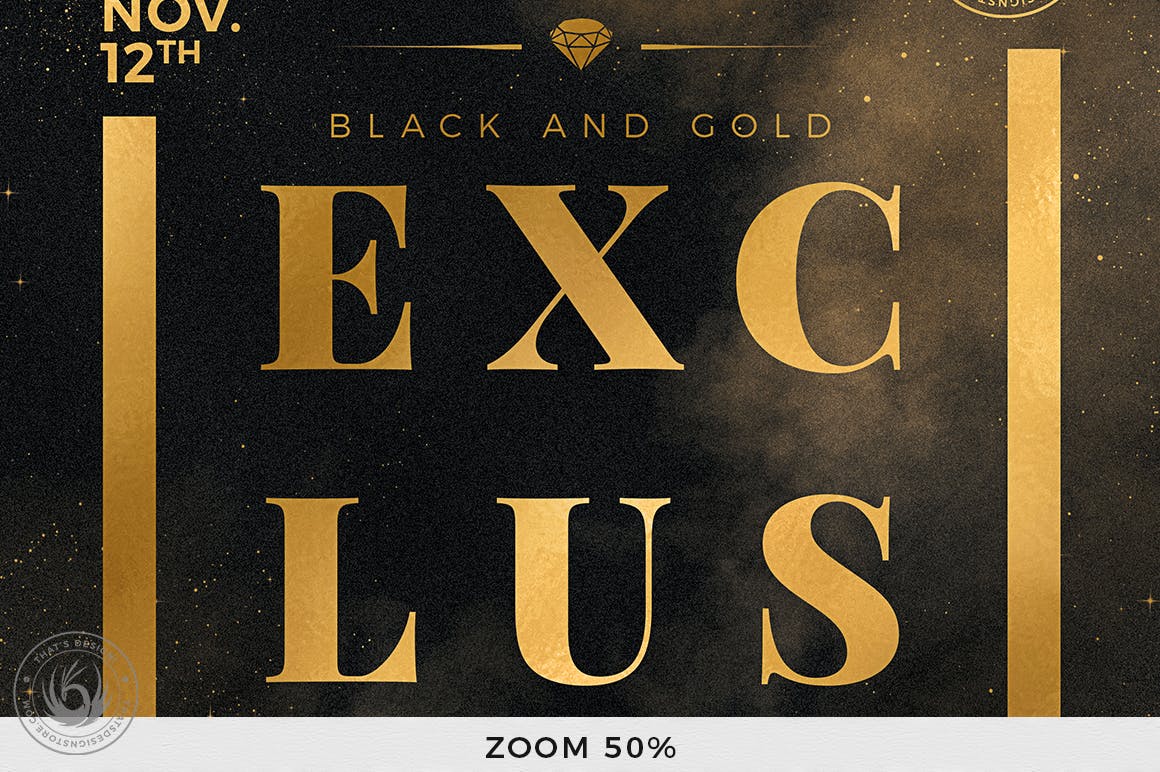 黑金配色奢华海报传单设计模板v14 Black and Gold Flyer Template V14插图(6)