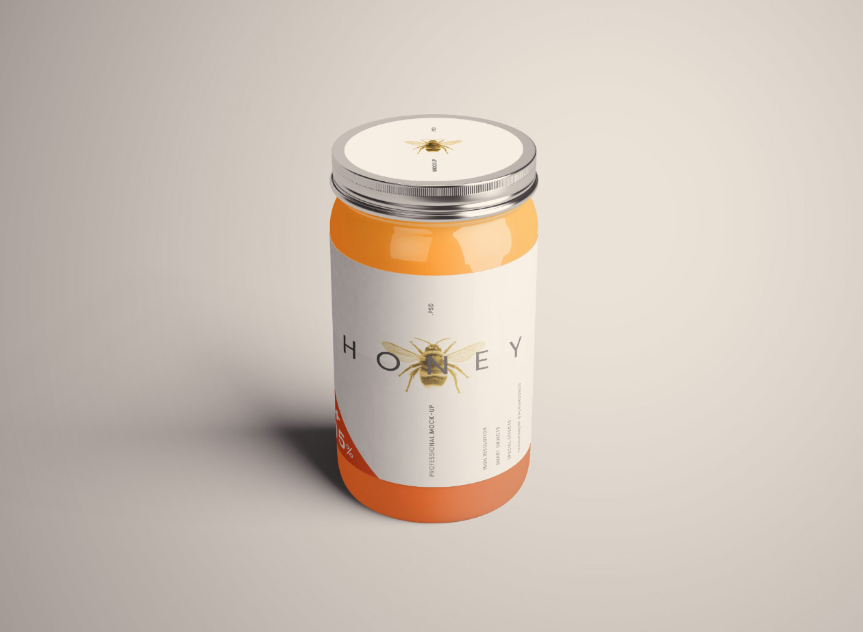 食品玻璃罐外观设计样机PSD模板 Standard Glass Jar Mockups插图(6)