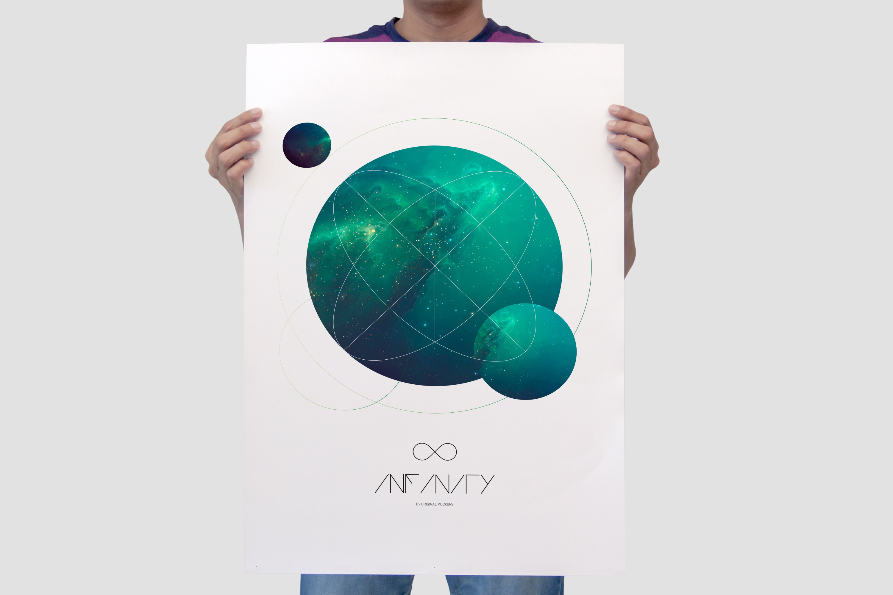 手持大幅海报设计制作预览样机模板3 Poster Mockup 3插图
