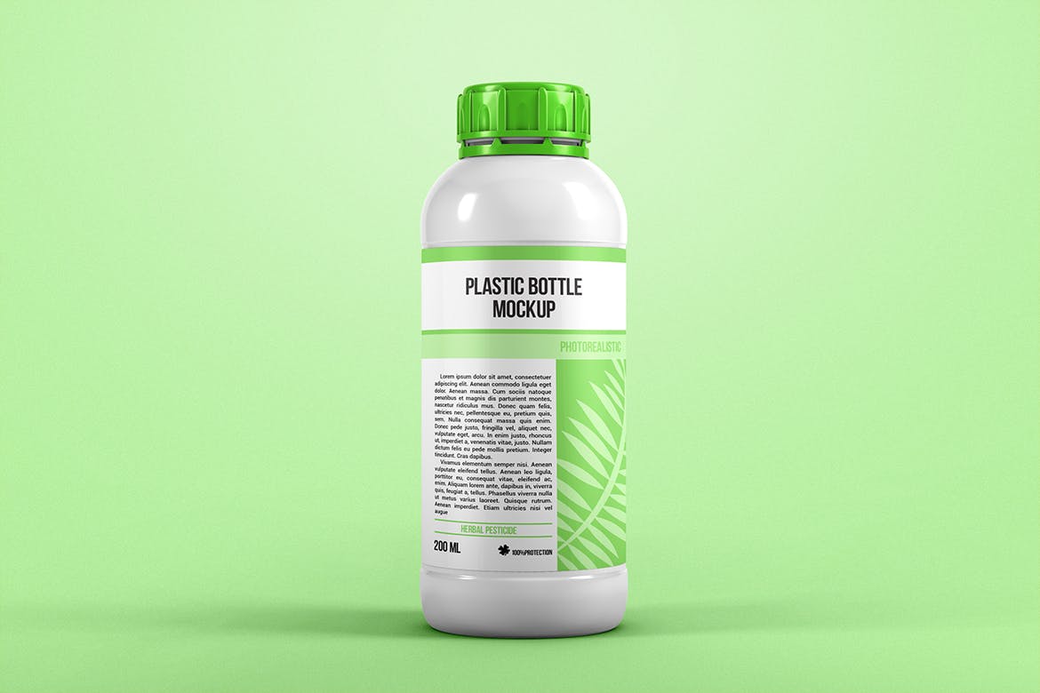 200ML塑料瓶外观设计图素材库精选 Plastic Bottle Mockup插图(1)