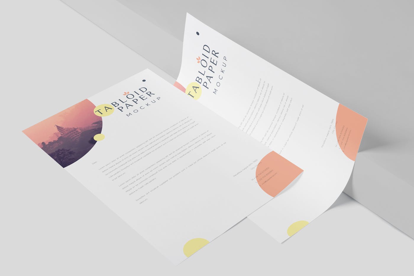简报/企业信纸/小报印刷效果图样机 Tabloid Paper Mockup – 11×17 Inch插图(3)
