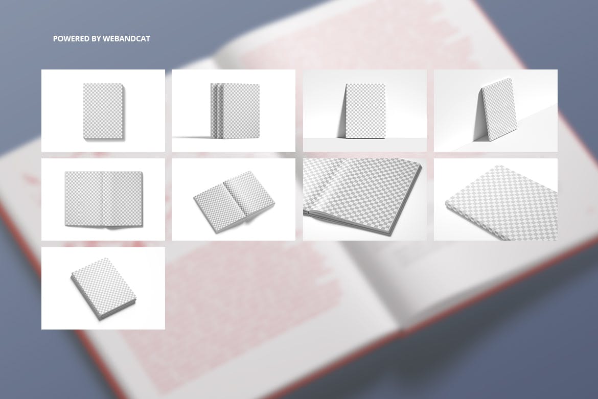 9套高质量且易于编辑记事本/书籍样机素材库精选 Book Mockup Set插图(2)