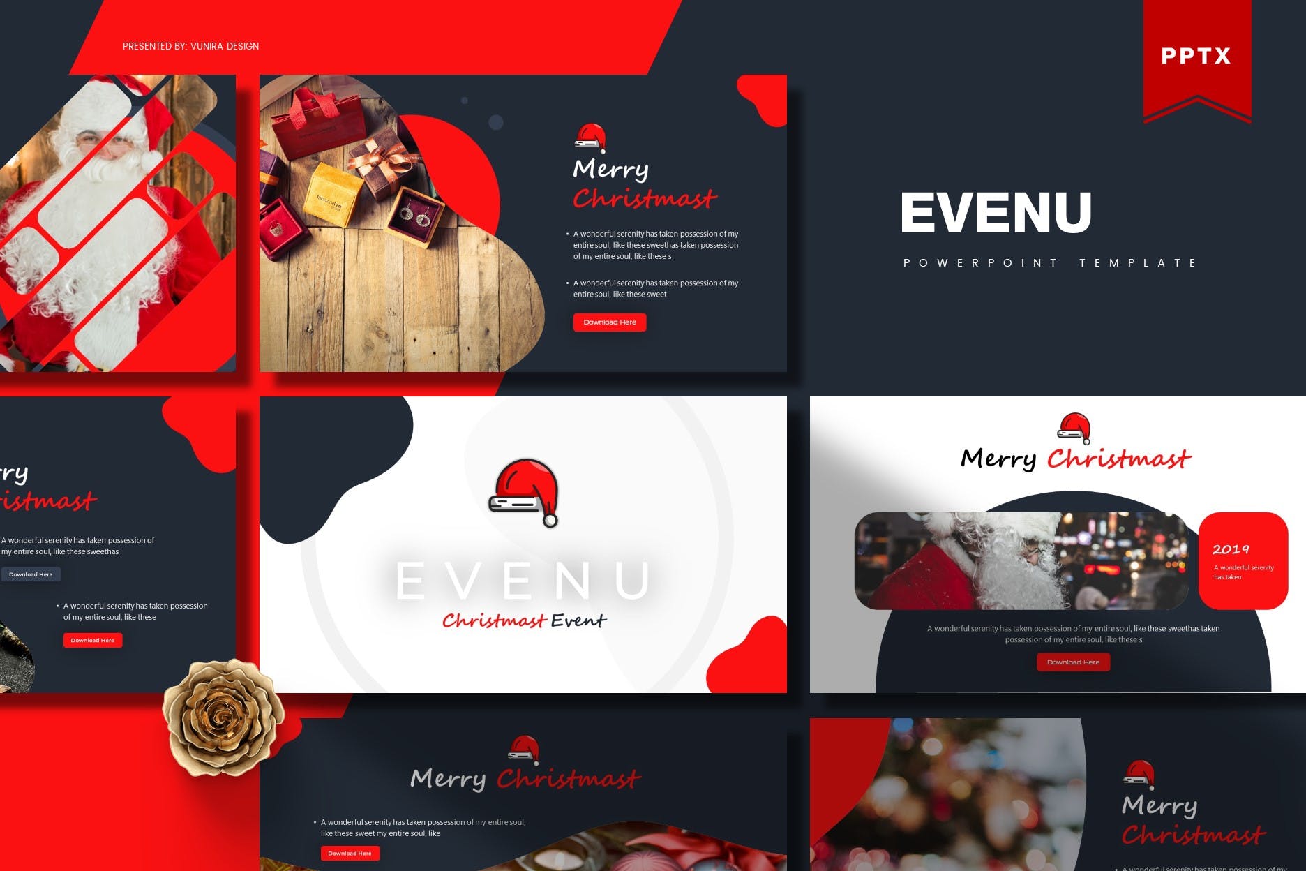 圣诞节庆祝活动主题PPT幻灯片模板下载 Evenue | Powerpoint Template插图