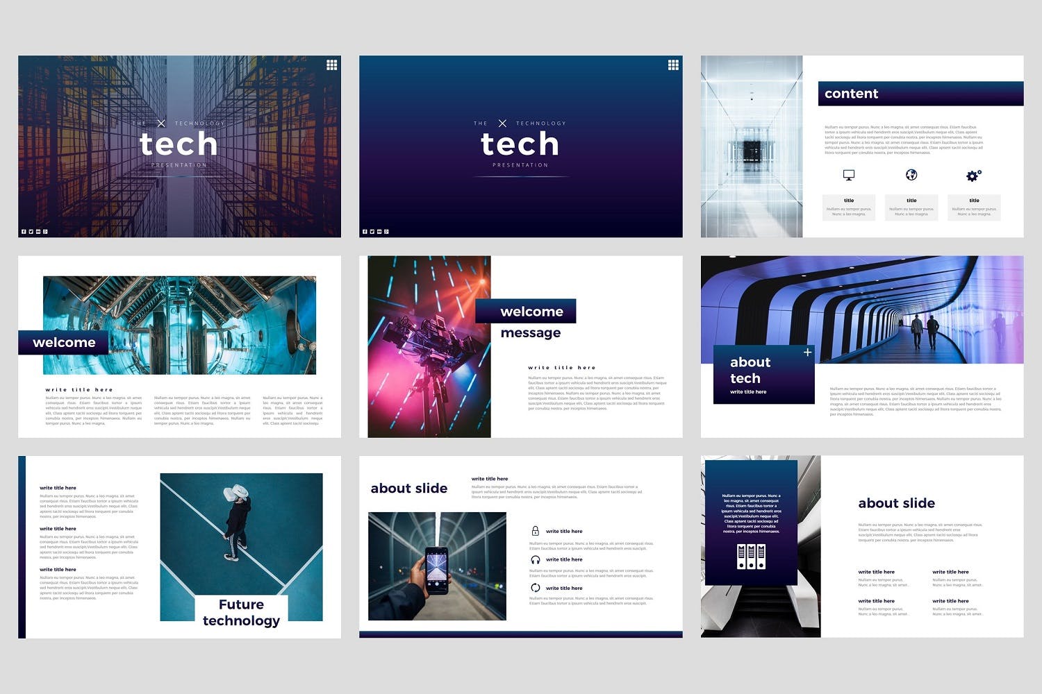 科技企业&项目宣传素材库精选谷歌演示模板 Tech – Technology Google Slides Template插图(1)