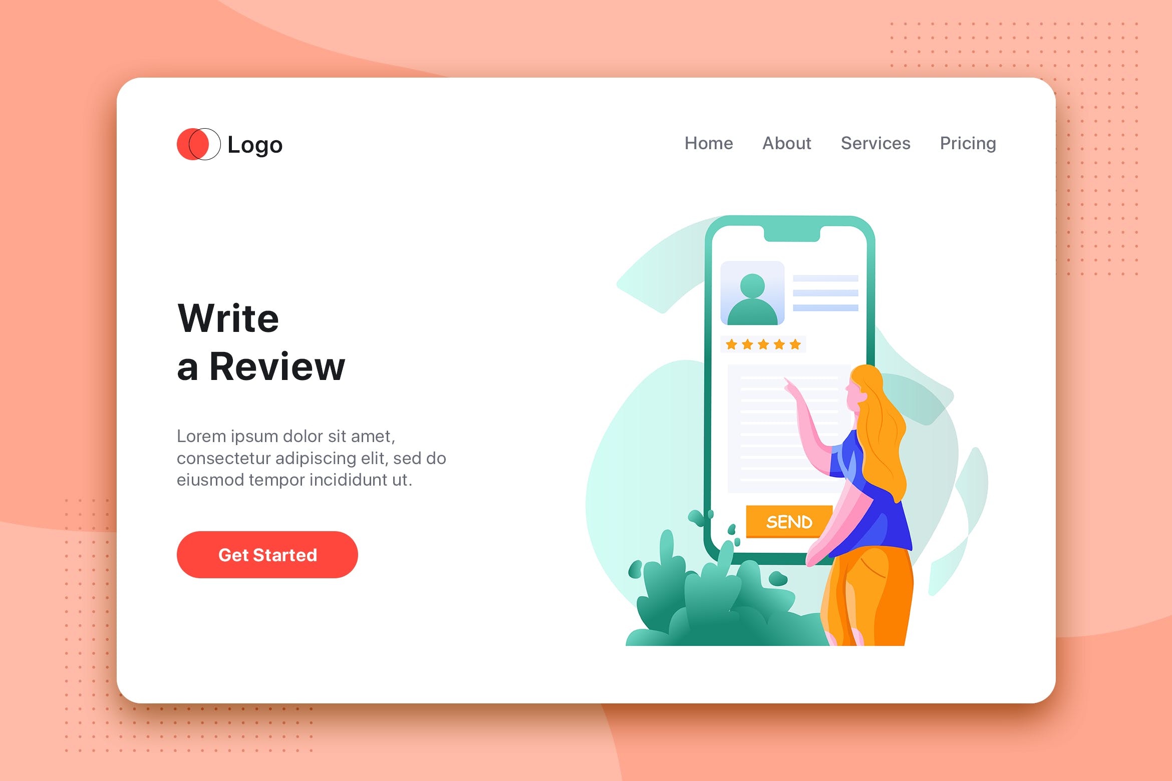 网购评价矢量素材库精选概念插画设计素材 Write a review Illustration concept插图