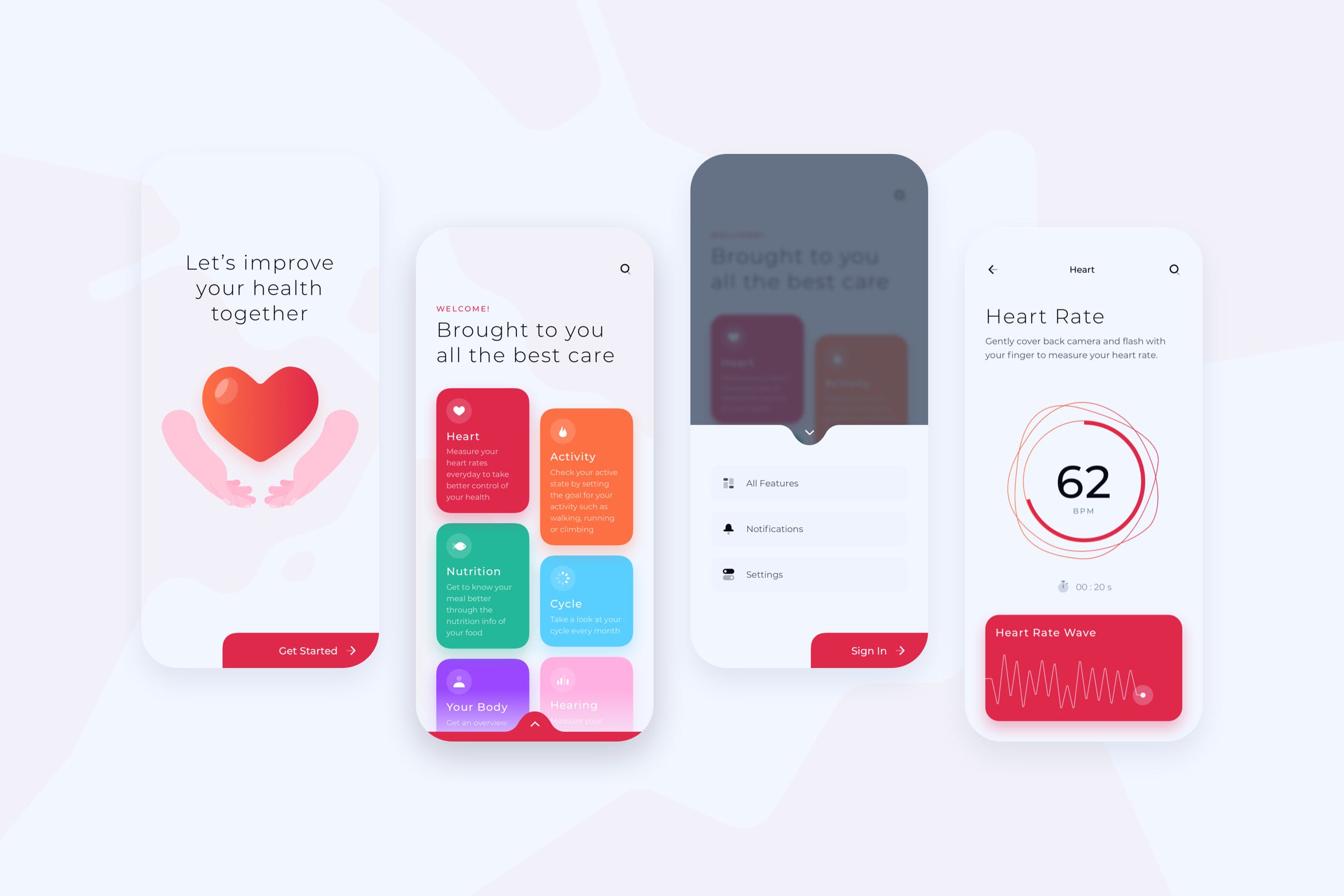 健康监测类APP应用主页UI界面设计模板 Health Home Basic UI – FD插图