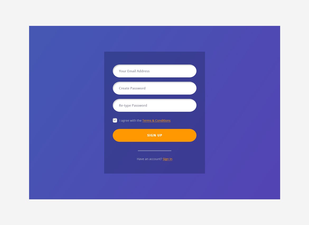 网站注册登录界面设计PSD模板v01 Sign Up / Sign In PSD Template V01插图(2)