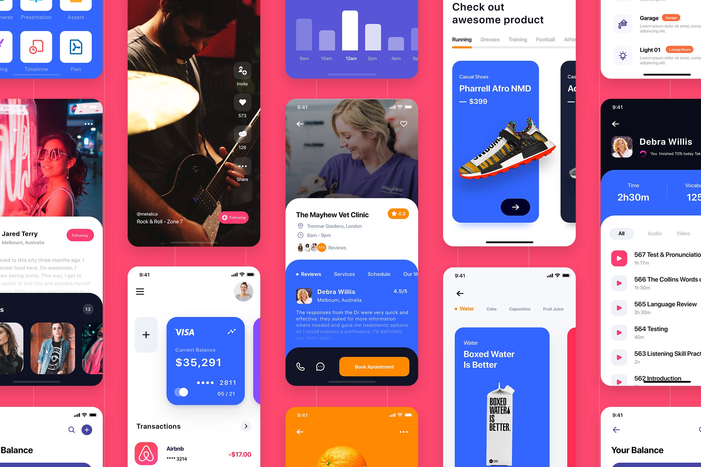 移动支付生活APP应用UI交互界面设计XD模板 BARIUM – Multipurpose Card-based_ADOBE XD插图